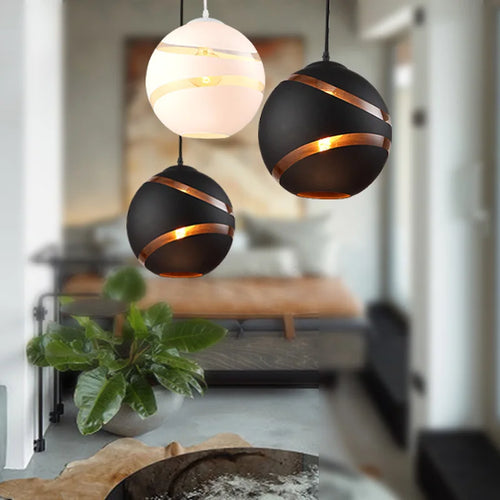 suspension nordiques modernes en verre pour décoration loft bar - vue 5 sur 8
