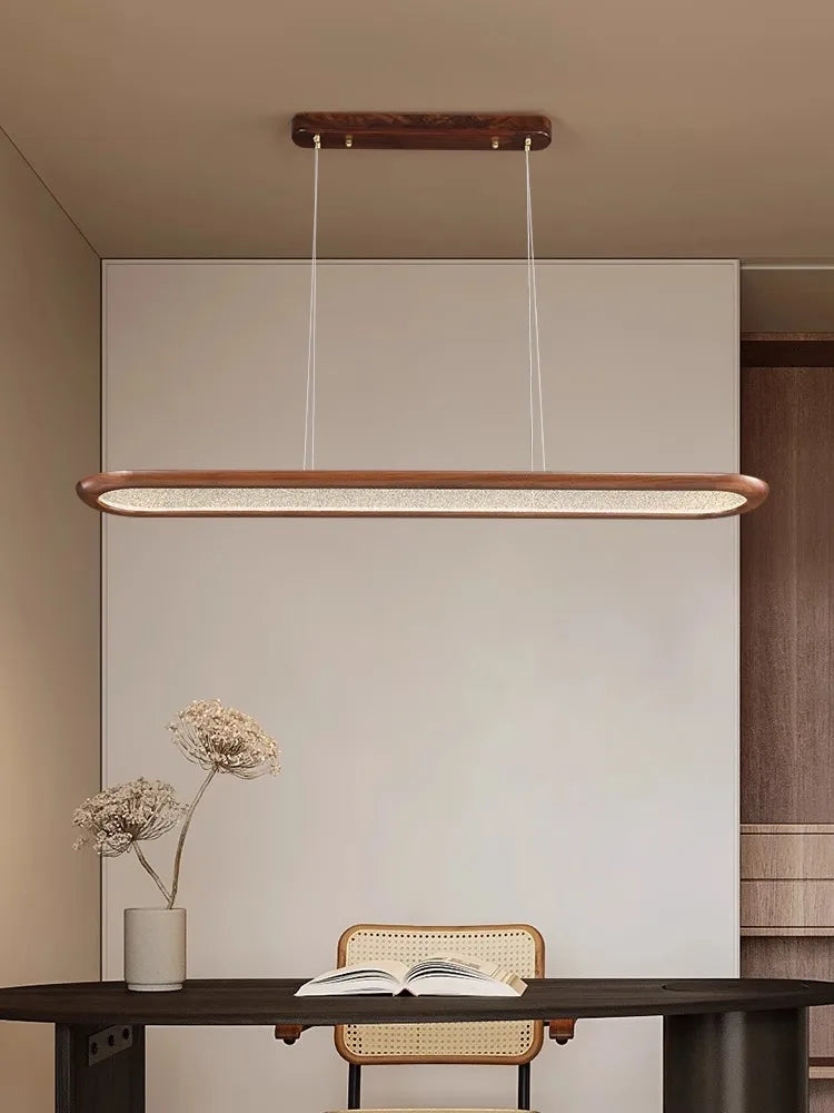 Suspension moderne en noyer pour bar led décoratif - vue 5 sur 9
