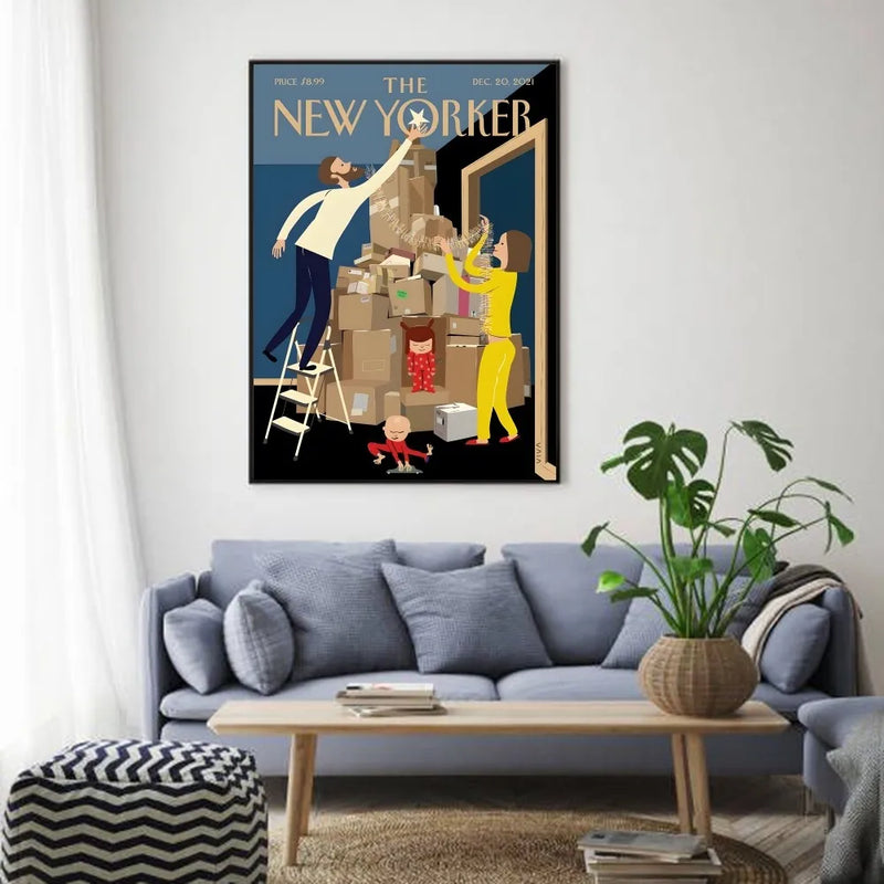 affiche new yorker art mural autocollant étanche décoration esthétique
