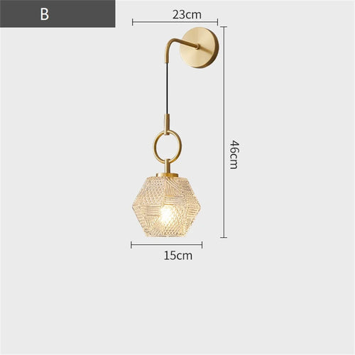 applique murale moderne en cuivre et verre à led décorative - vue 10 sur 12