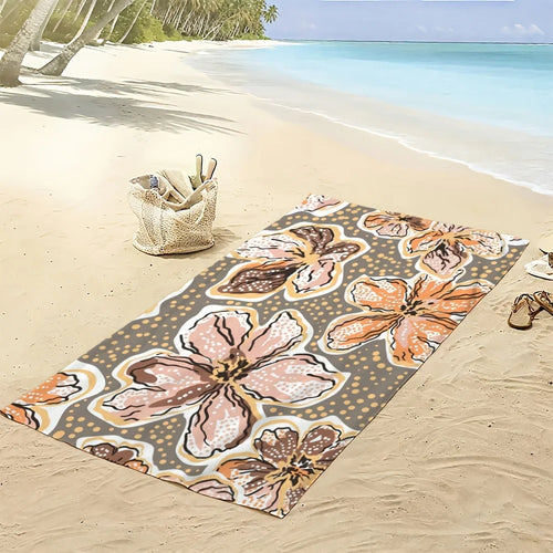 Serviette de plage vintage florale microfibre sechage rapide - vue 7 sur 6