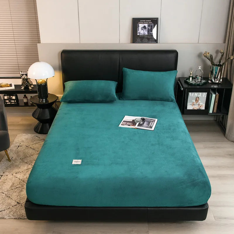 housse de matelas en velours chaud pour l'hiver douce et confortable