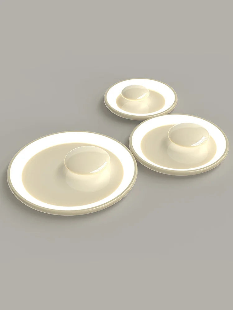 plafonnier led rond style crème variable avec télécommande - vue 7 sur 9