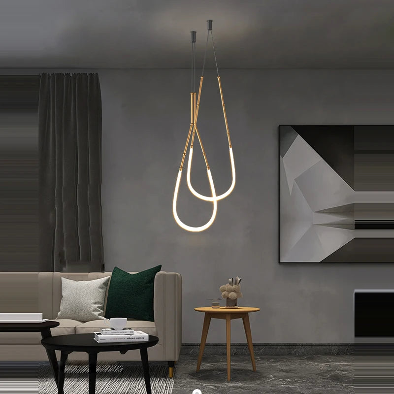lustre en art déco design suspendu en led - vue 3 sur 16