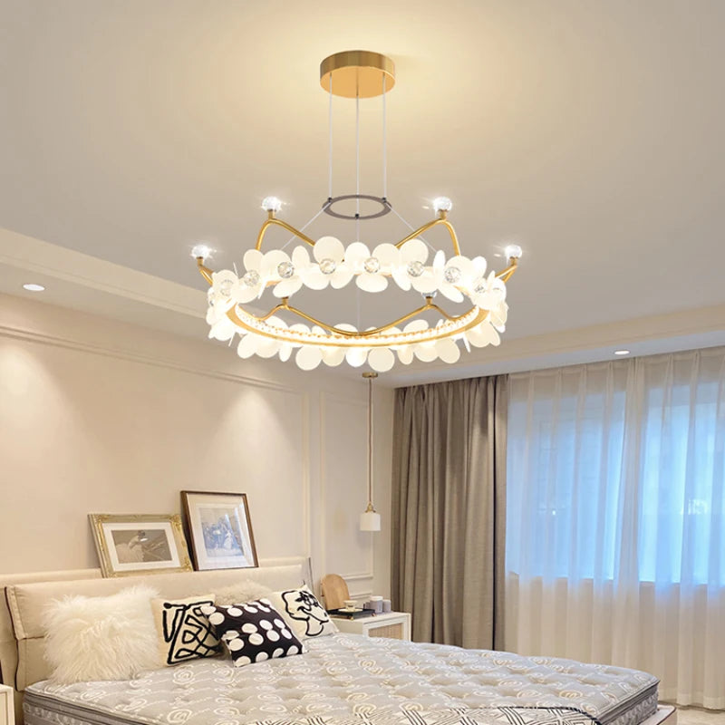 lustre en cristal couronne d'or pour décoration enfant étoile luxueuse - vue 3 sur 14