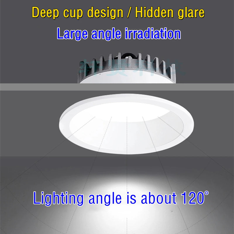 encastré led spot anti-éblouissement aluminium projecteur à intensité variable