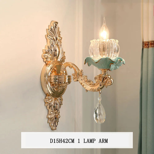 lustre de luxe moderne style européen rétro en cristal et céramique - vue 9 sur 13