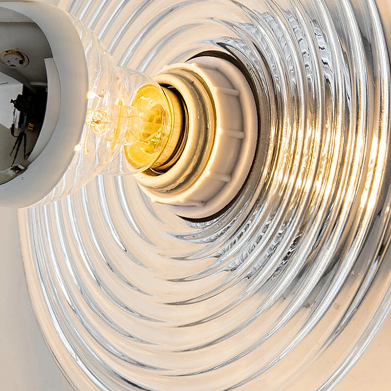 Applique murale en verre led nordique ondulations d'eau ronde