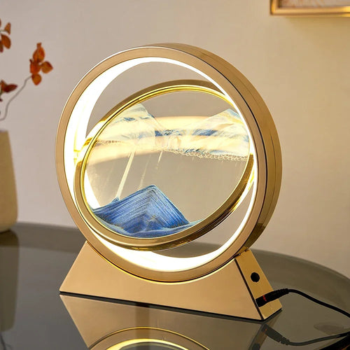 lampe de table créative avec sable mouvant 3D décoratif - vue 2 sur 24