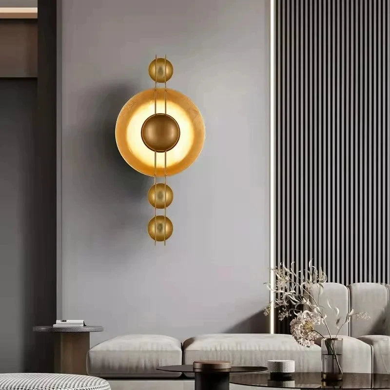 applique murale art déco en métal doré pour décoration intérieure - vue 4 sur 8