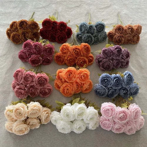 bouquet de pivoines artificielles en soie pour décoration florale - vue 6 sur 17