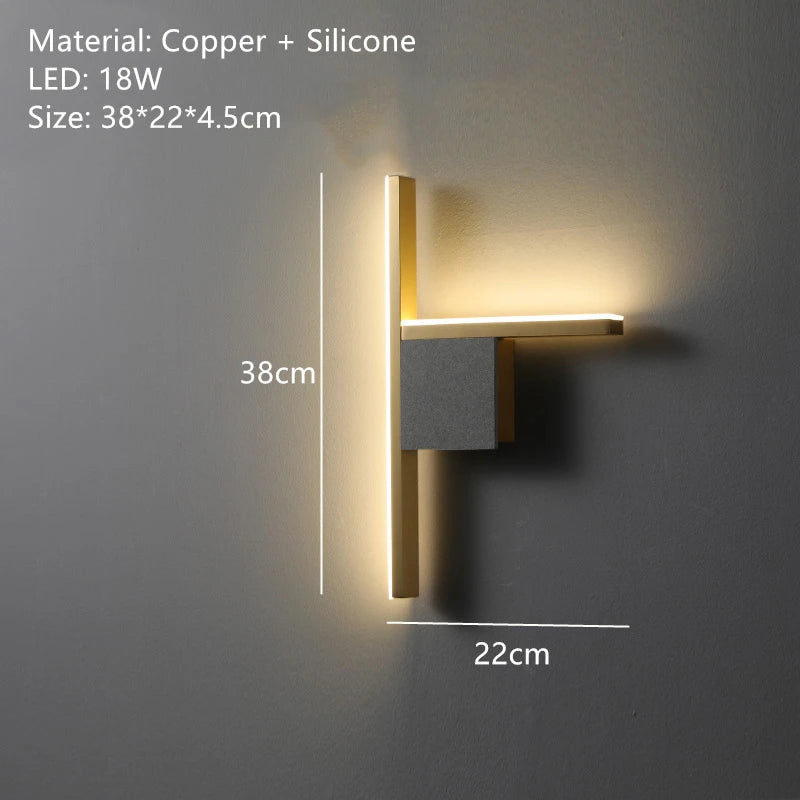 applique murale led moderne en laiton montage en surface - vue 10 sur 14