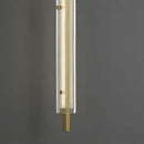 applique murale minimaliste en laiton avec verre transparent et 3 intensités variables