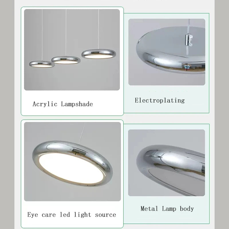 Suspension luxe ronde chromée - vue 7 sur 12