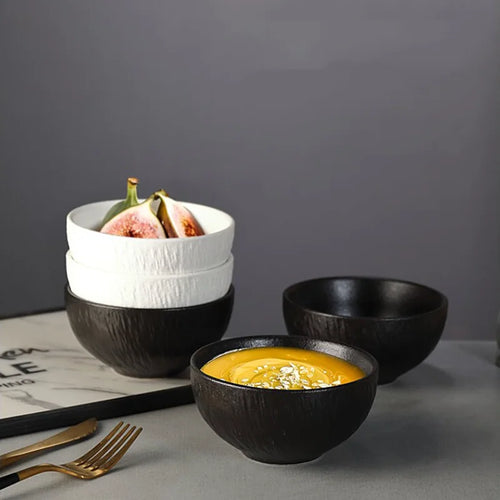 Vaisselle ceramique mate motif roche bols assiettes saladiers