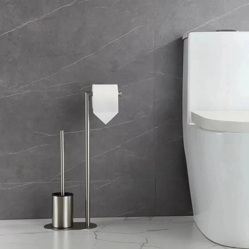 brosse de toilette en acier inoxydable avec support amovible - vue 2 sur 6