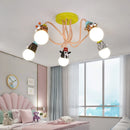 Cartoon Zebra Monkey Tiger Giraffe Animal Pendant Lamps LED E27 Kids Bedroom Hanging Light For Kindergarten Baby Child Decor