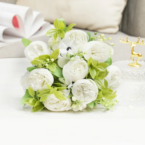 bouquet de pivoines artificielles pour mariage et décoration festive - vue 2 sur 12