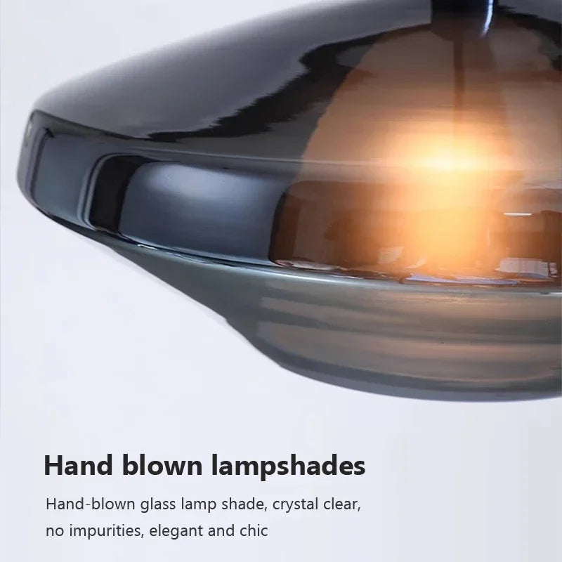 suspension lumière led nordique avec abat-jour en verre - vue 11 sur 11
