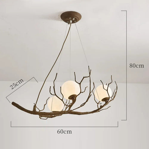 lustre suspendu en forme de branche d'arbre à led décor rétro - vue 9 sur 12