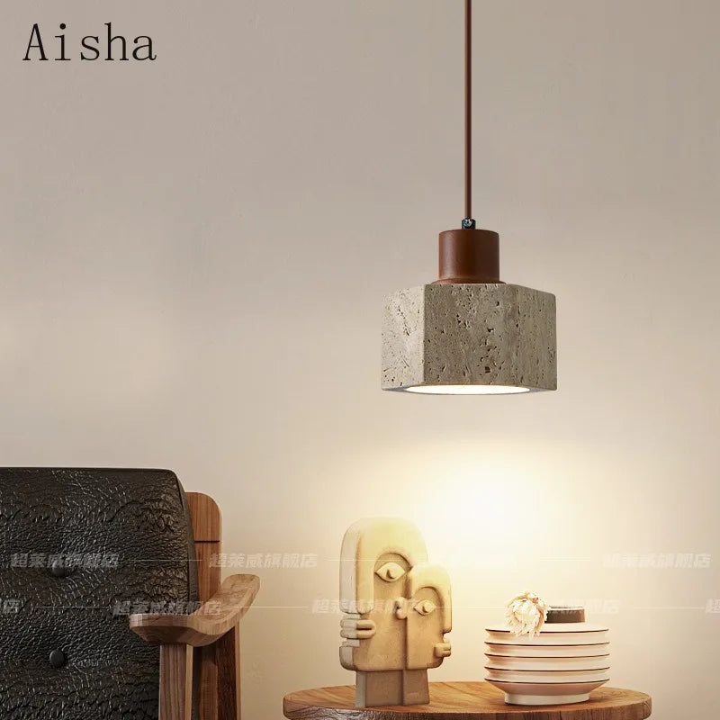 suspension en pierre de grotte design rétro japonais pour décoration intérieure - vue 4 sur 7