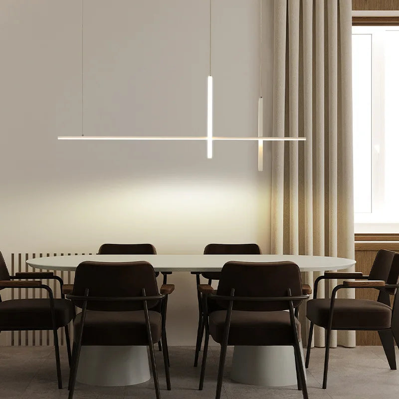 Lustre Led minimaliste moderne dimmable noir pour Table salle à manger cuisine Bar Suspension éclairage Suspension Design Lustre
