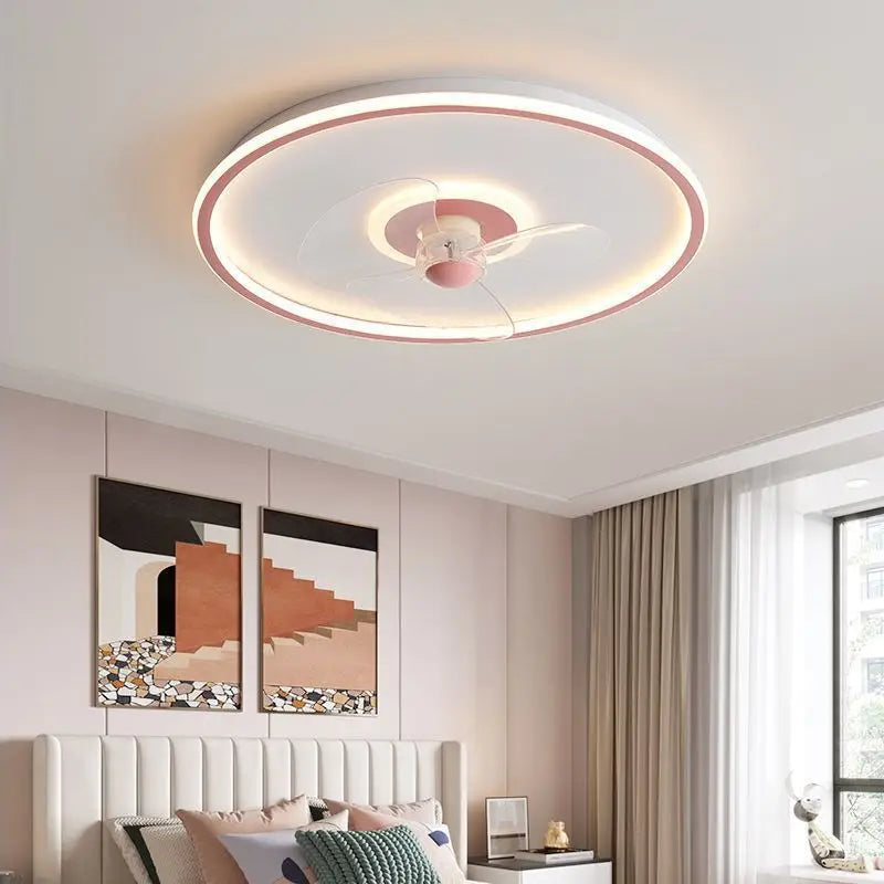 ventilateur de plafond intelligent avec télécommande et éclairage LED - vue 5 sur 11