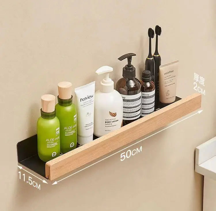 étagère en hêtre étanche pour rangement cuisine et salle de bain - vue 7 sur 20