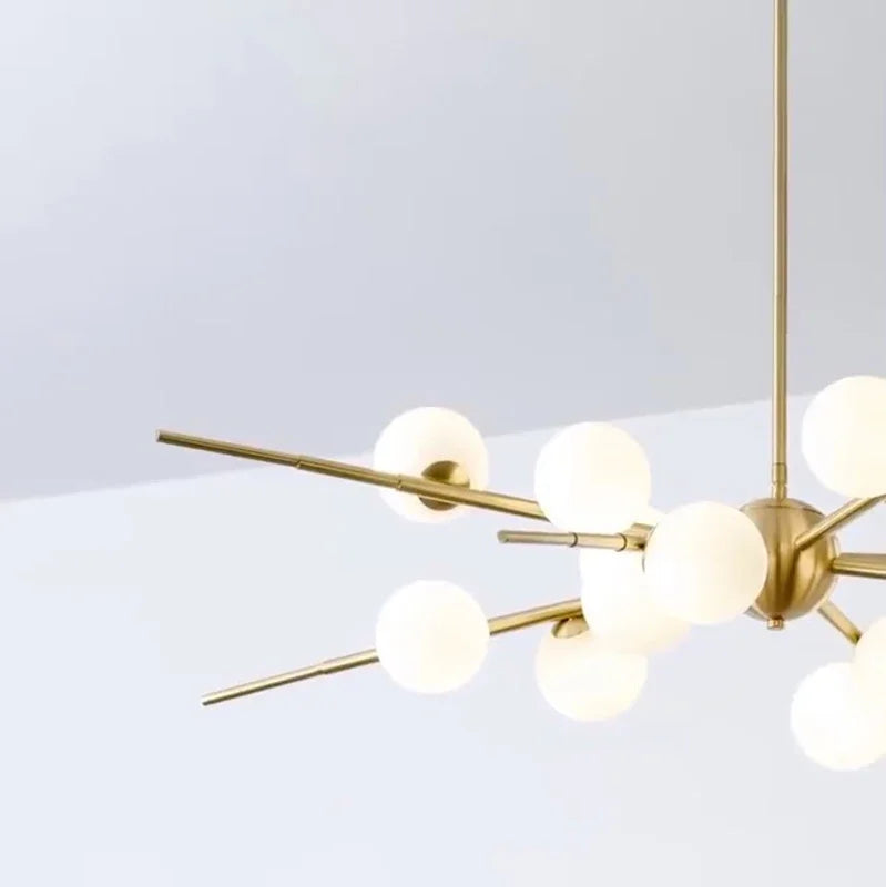suspension LED design moderne en forme de boule de verre - vue 6 sur 10