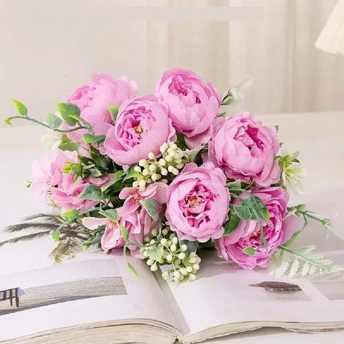 bouquet de pivoines artificielles pour décoration intérieure - vue 7 sur 12
