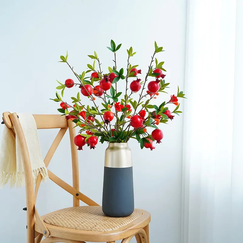 plante verte artificielle 5 têtes grenades décoration intérieure - vue 3 sur 8