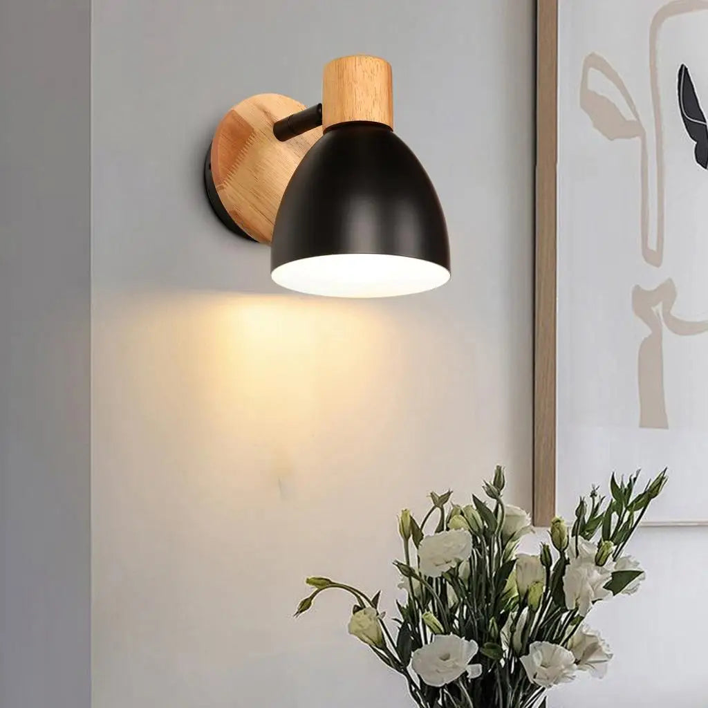 applique murale nordique en bois avec tête directionnelle - vue 6 sur 23
