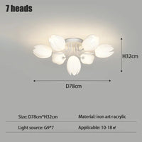 lustre moderne à led en fleurs de lys pour intérieur décoratif