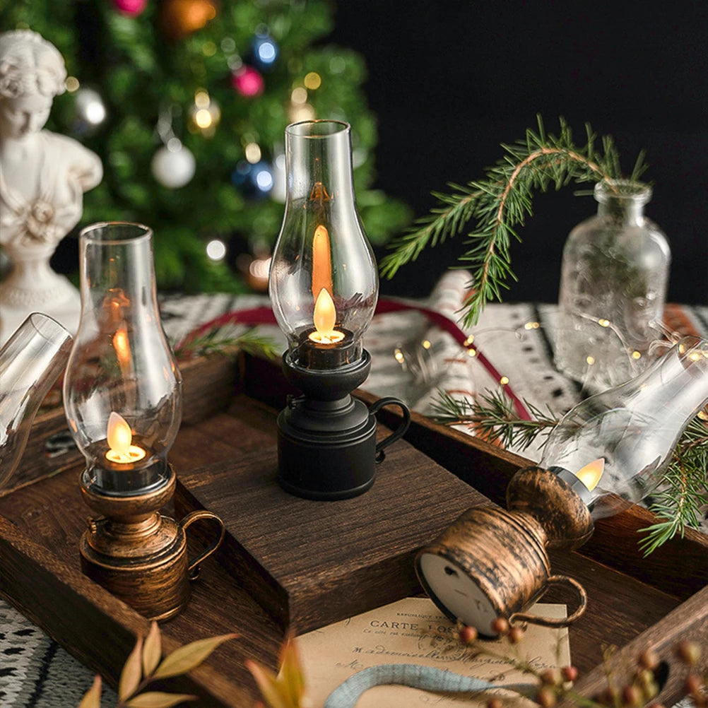 lampe à pétrole électronique lanternes vintage décoration de Noël