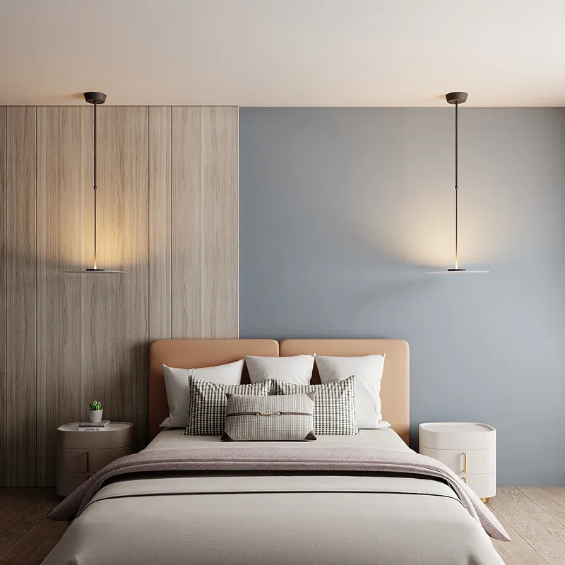 Nordique rond salle à manger lustre moderne chambre chevet soucoupe volante suspension lampe suspendue bar mode luminaire - vue 6 sur 10