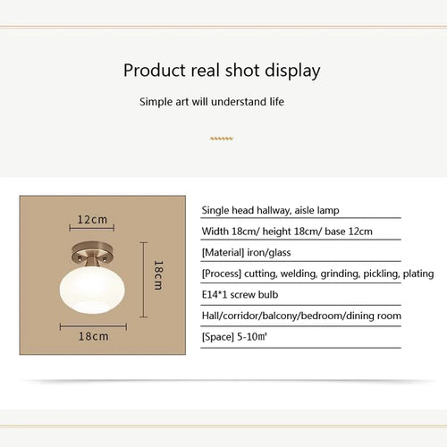 Lampe plafonnier créatif rond verre