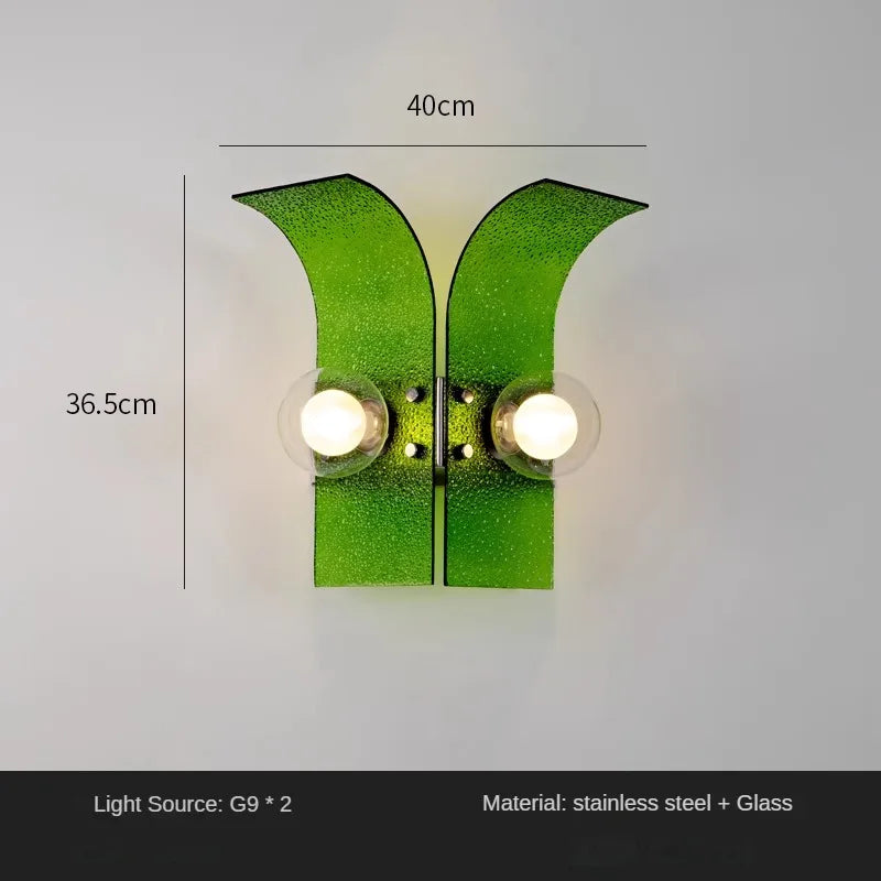 applique murale rétro en verre coloré pour décoration élégante