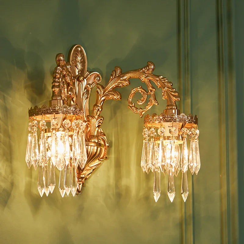 applique murale classique luminaire décoratif en cristal pour intérieur - vue 6 sur 8