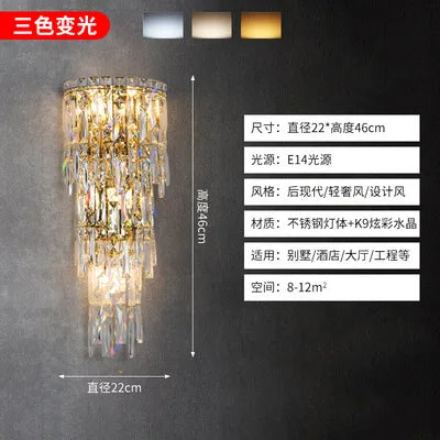 applique murale moderne en cristal pour éclairage intérieur - vue 10 sur 12