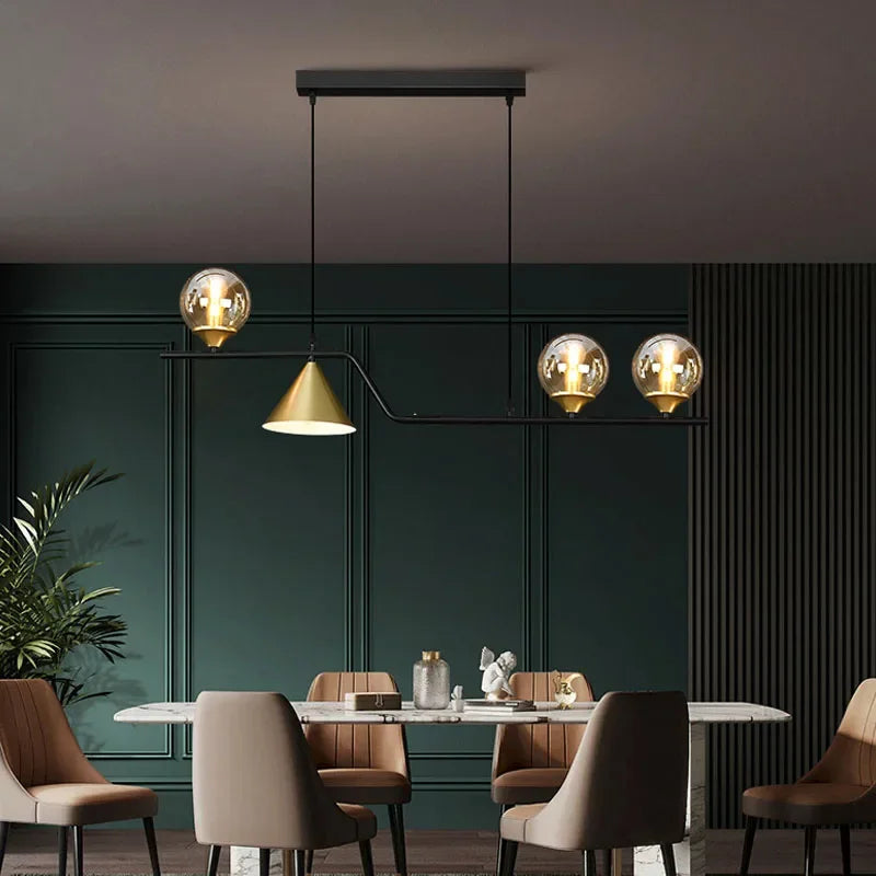 Kithchen Island Chandelier Nordic Pendant Lamp Glass Suspension Luminaire Ceiling Hanging Lamps - vue 6 sur 12