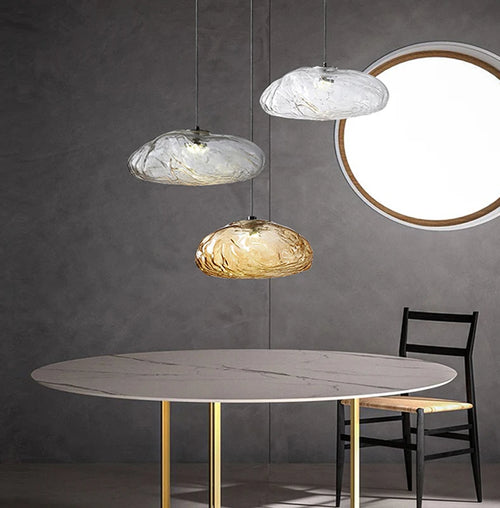 lustre en verre design créatif nuage luminaire décoratif intérieur - vue 2 sur 21