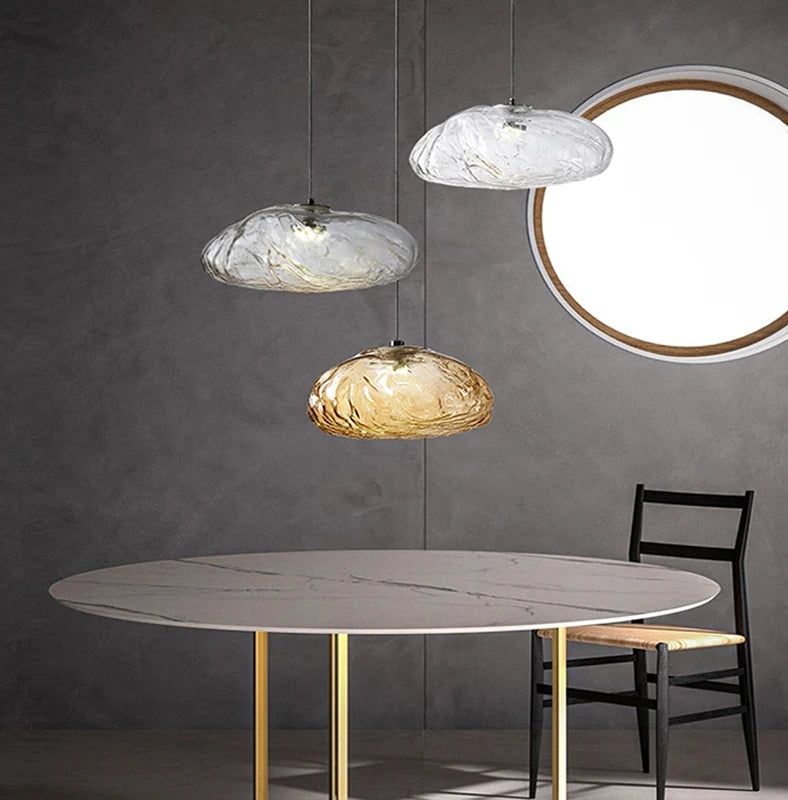 lustre en verre design créatif nuage luminaire décoratif d'intérieur pour villa - vue 2 sur 21