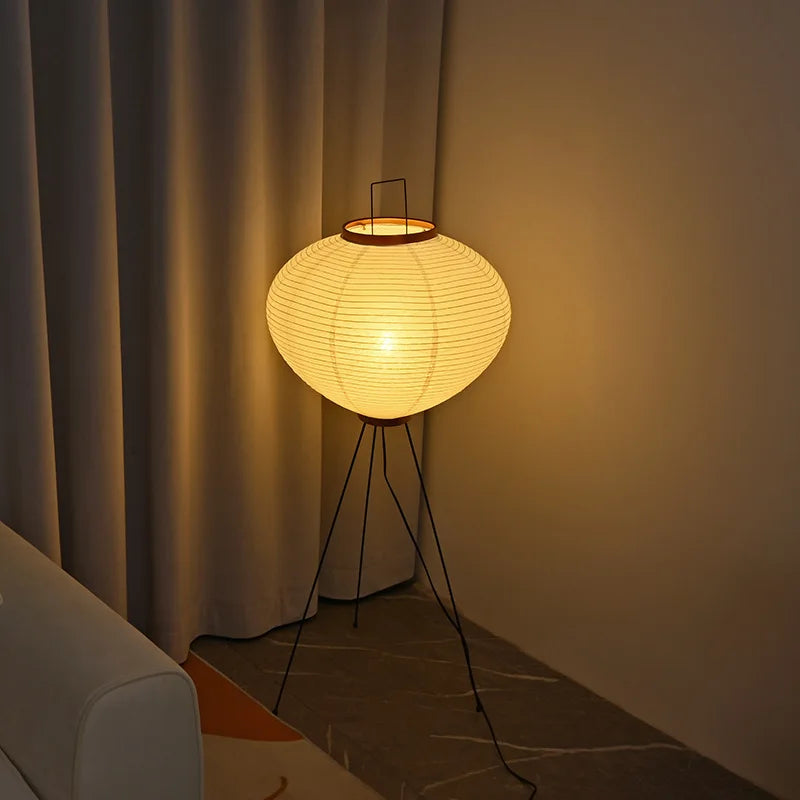 Nordique LED aponais Wabi Sabi fait à la main papier de riz lampadaire Vintage salon chambre décor à la maison chevet debout Table lumière