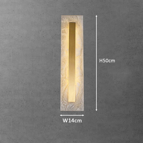 applique murale led de luxe en marbre naturel ovale rectangulaire - vue 8 sur 7