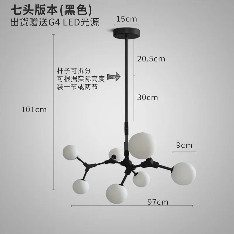 lustre moderne nordique pour décoration intérieure élégante - vue 11 sur 18