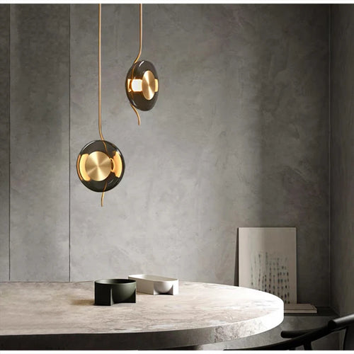 lustre en verre postmoderne créatif minimaliste design lumineux - vue 6 sur 8