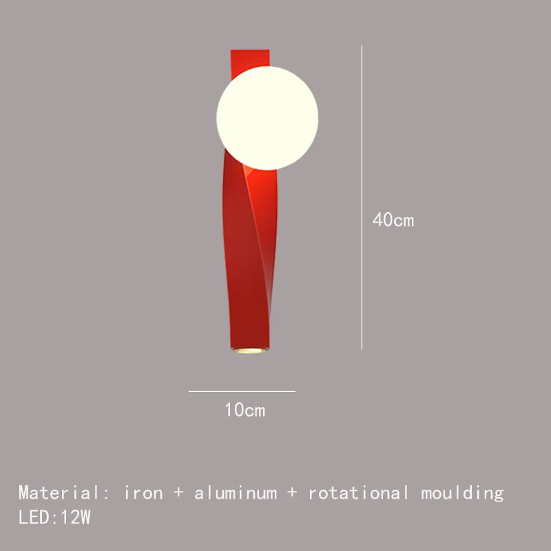 applique murale led en aluminium et verre rotatif - vue 12 sur 12