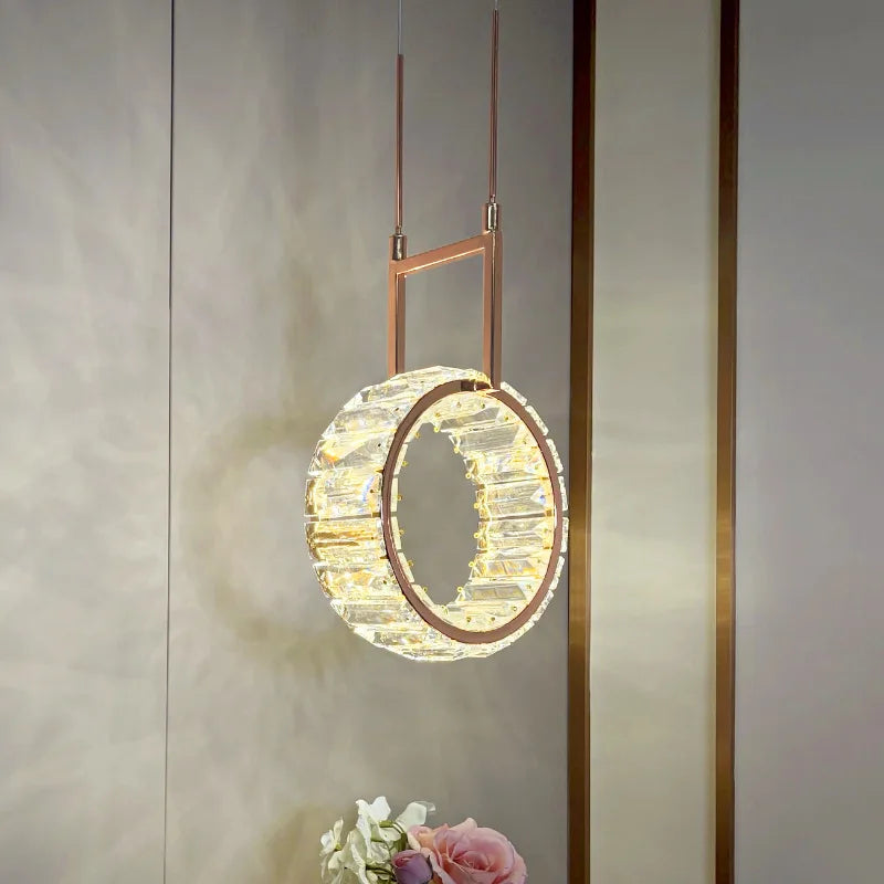 applique murale led ronde moderne en cristal de luxe