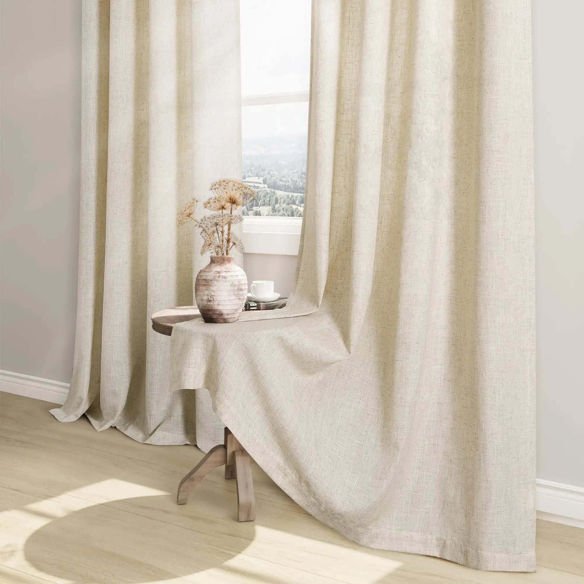 Voilage imitation lin extra long style moderne - vue 4 sur 6