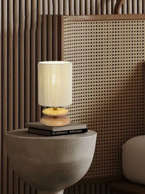 Solid Wood Design Creative Walnut Color Living Room, Study, Bedroom, Bedside, Japanese Style Atmosphere Decoration E27 Desk Lamp - vue 3 sur 10